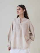 Beju Beige Top - CiceroniWomen ShirtsShades of India