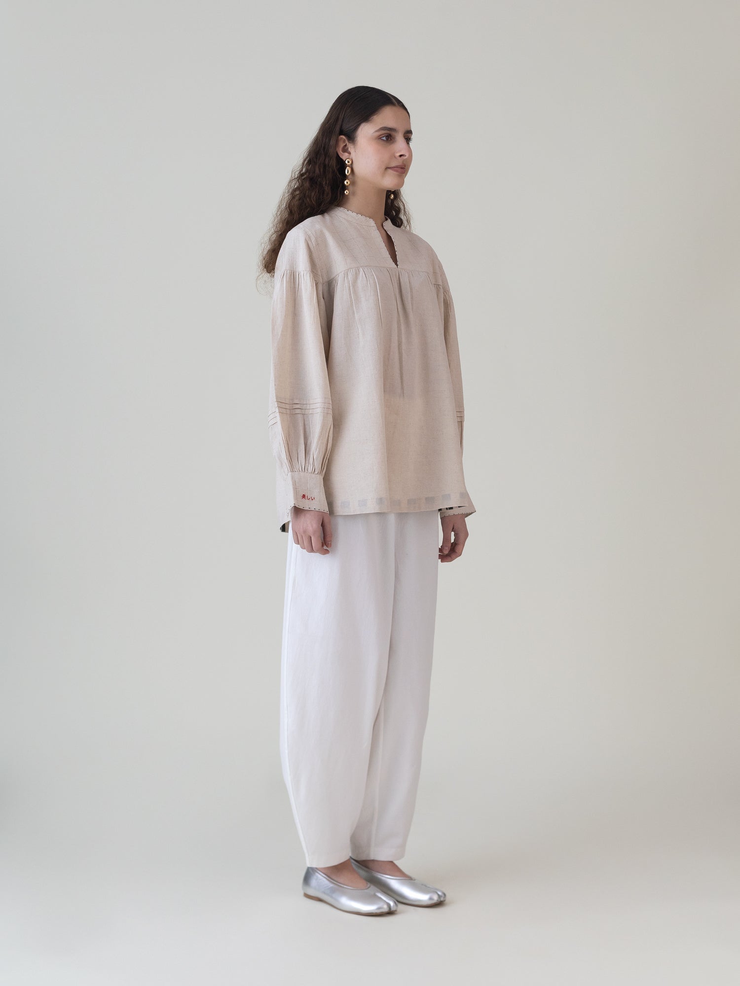 Beju Beige Top - CiceroniWomen ShirtsShades of India