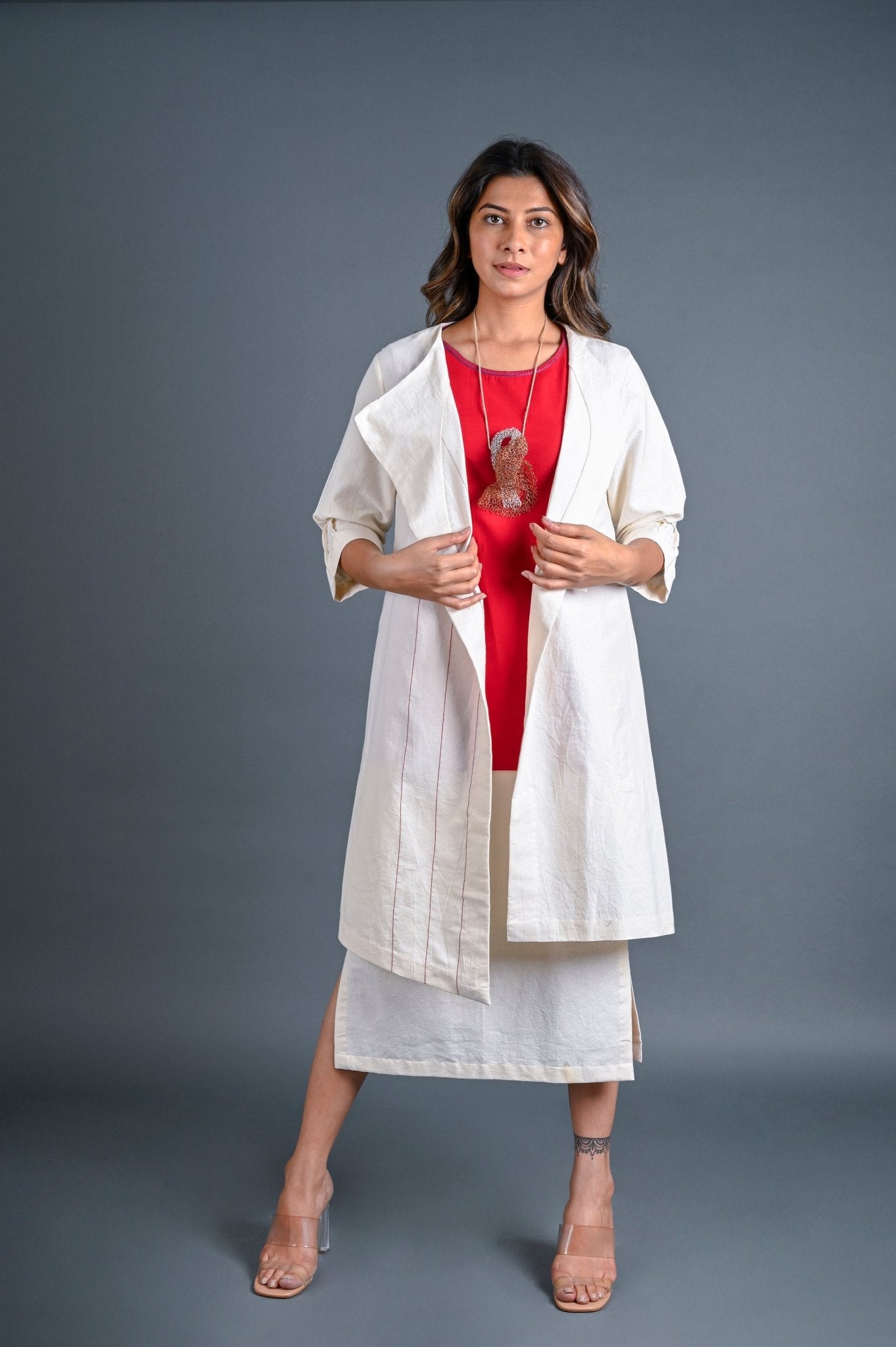 Belted Asymmetric Jacket - CiceroniJacketsRang by Rajvi