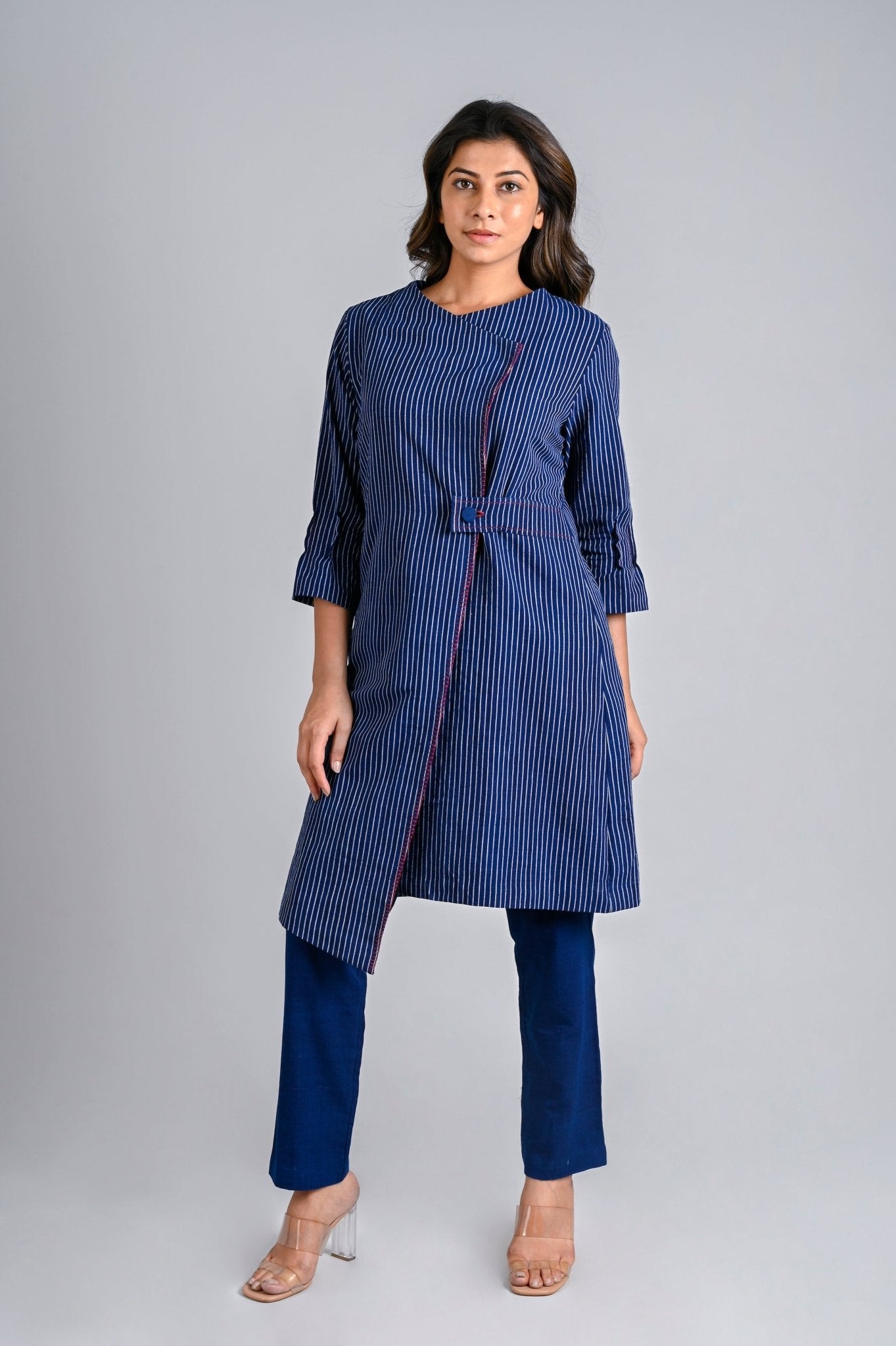 Belted Asymmetric Jacket - CiceroniJacketsRang by Rajvi