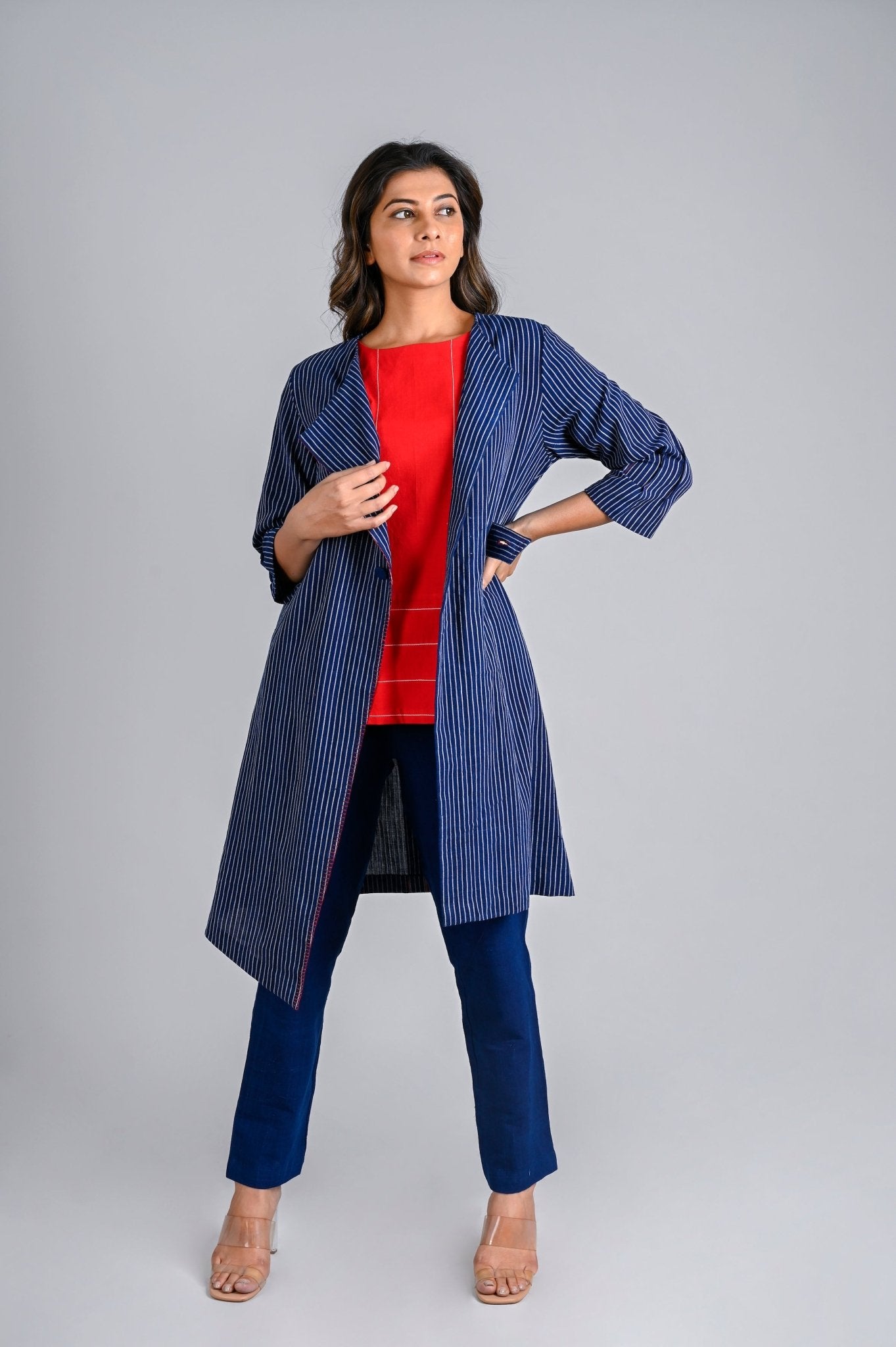 Belted Asymmetric Jacket - CiceroniJacketsRang by Rajvi