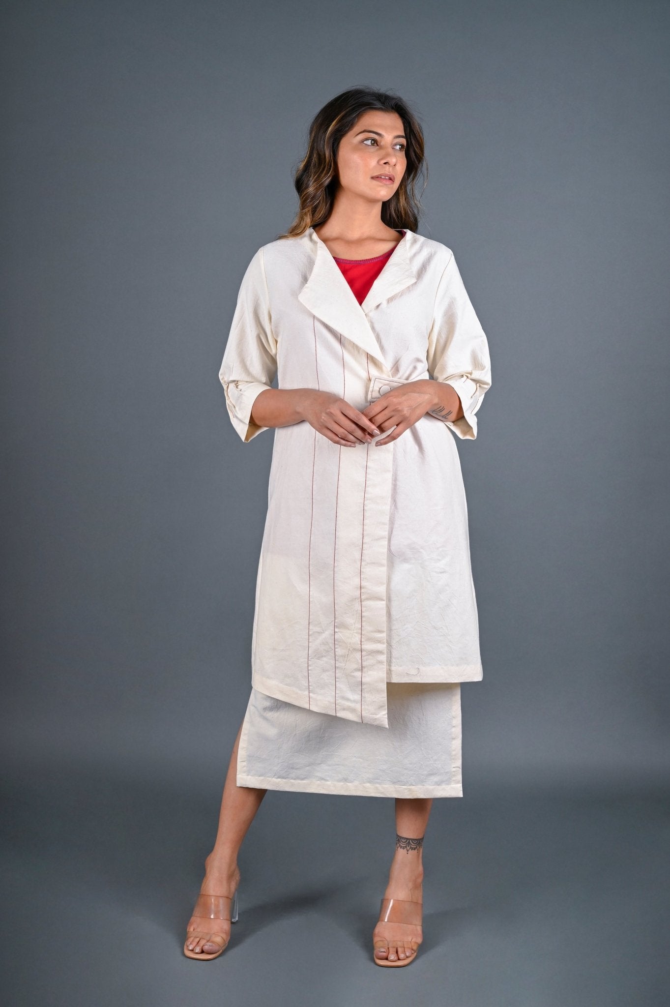 Belted Asymmetric Jacket - CiceroniJacketsRang by Rajvi