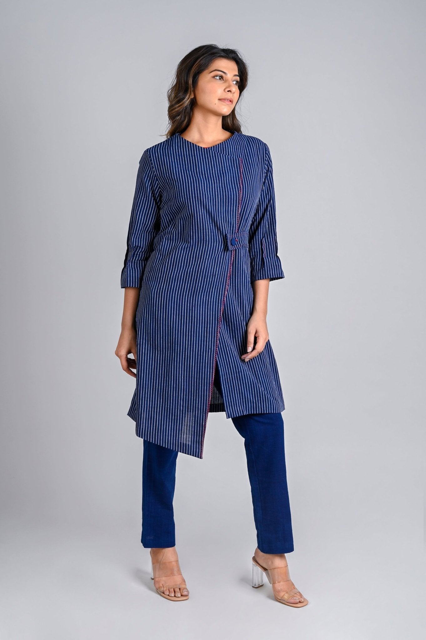 Belted Asymmetric Jacket - CiceroniJacketsRang by Rajvi