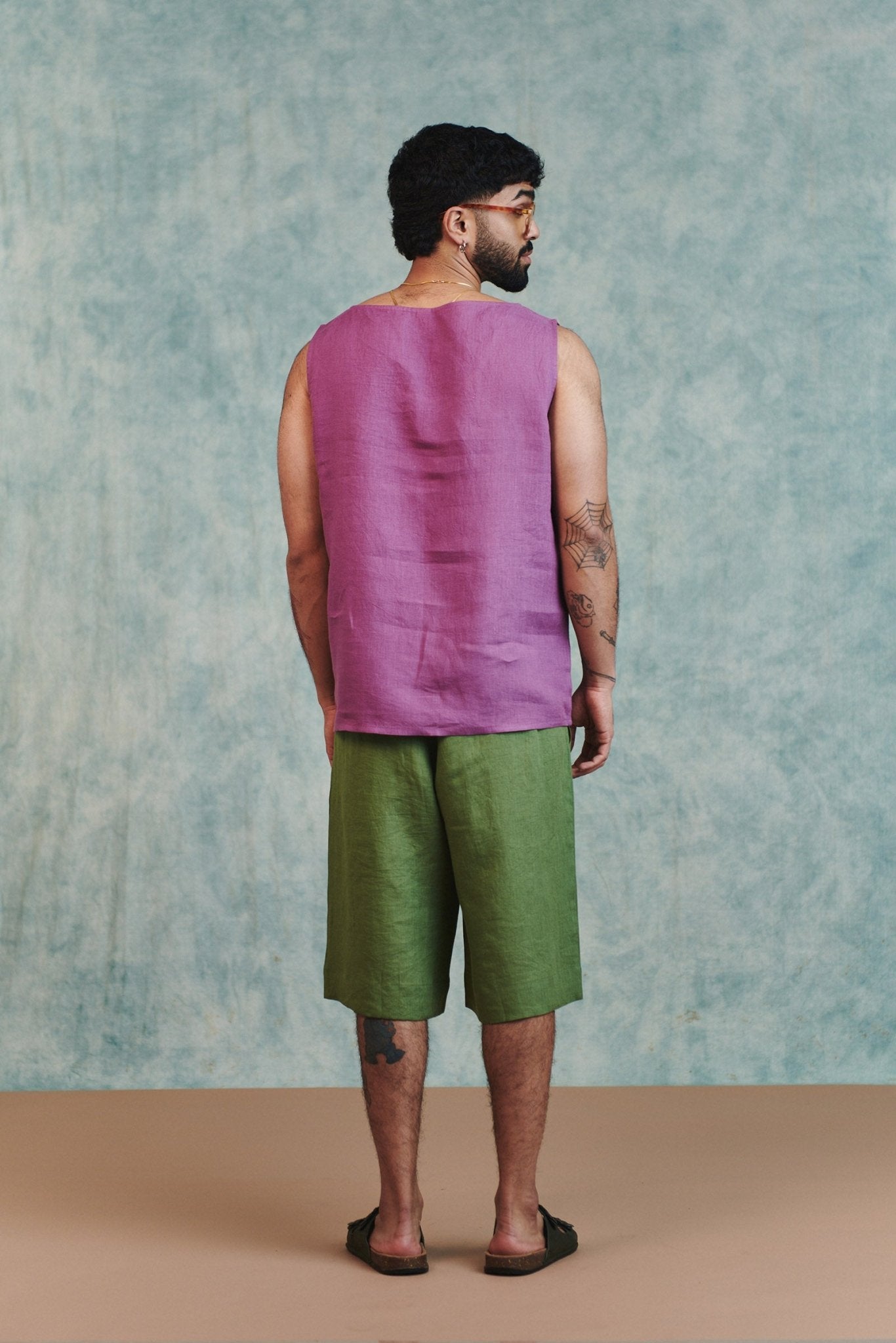 Berry Linen Men's Woven Vest - CiceroniVestSaphed