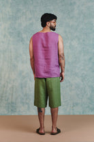 Berry Linen Men's Woven Vest - CiceroniVestSaphed