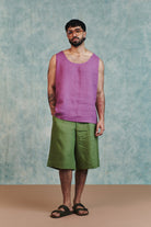 Berry Linen Men's Woven Vest - CiceroniVestSaphed
