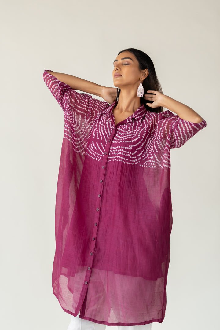 Berry Swirl Bandhani Tunic and Pants Set - CiceroniKurta Set, Everyday WearSilai Studio