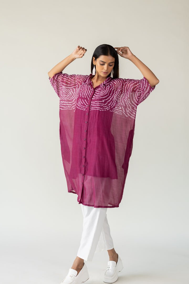 Berry Swirl Bandhani Tunic and Pants Set - CiceroniKurta Set, Everyday WearSilai Studio