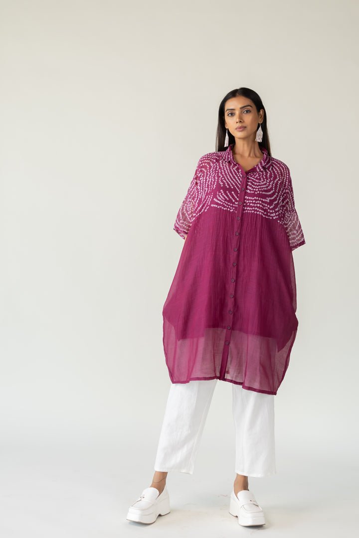 Berry Swirl Bandhani Tunic and Pants Set - CiceroniKurta Set, Everyday WearSilai Studio