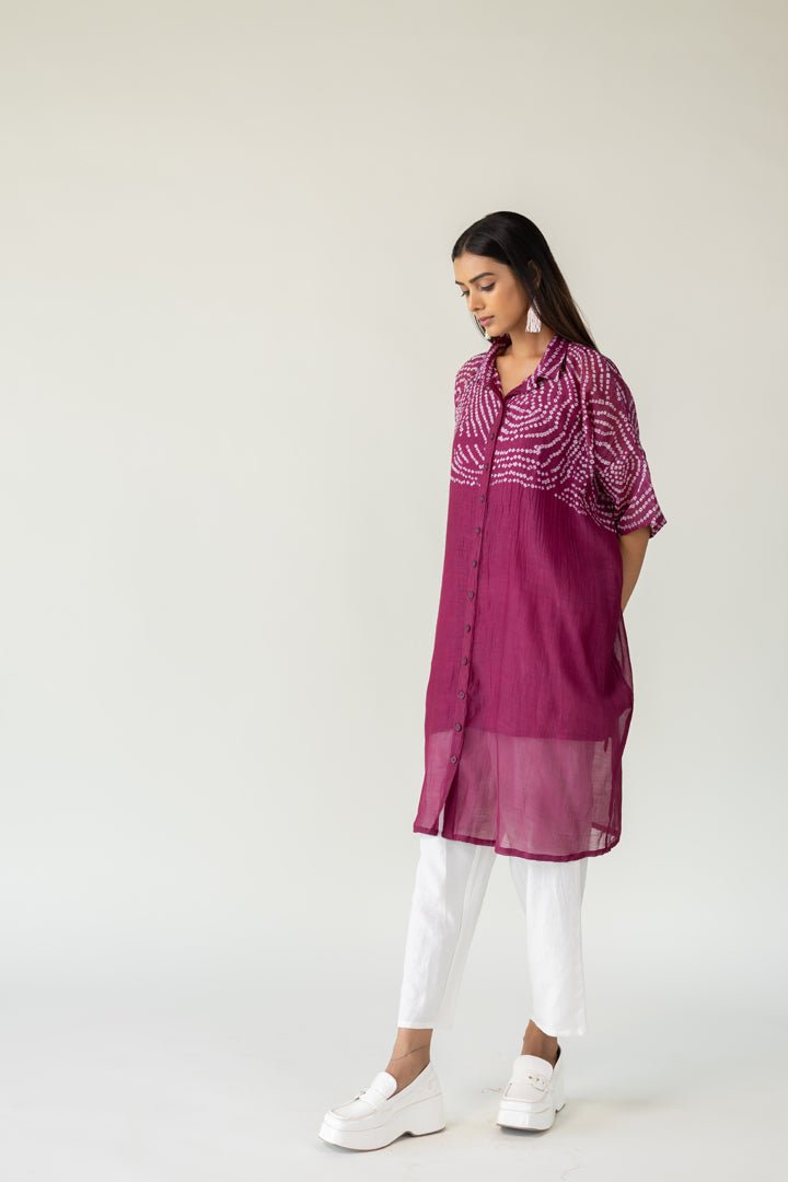 Berry Swirl Bandhani Tunic and Pants Set - CiceroniKurta Set, Everyday WearSilai Studio