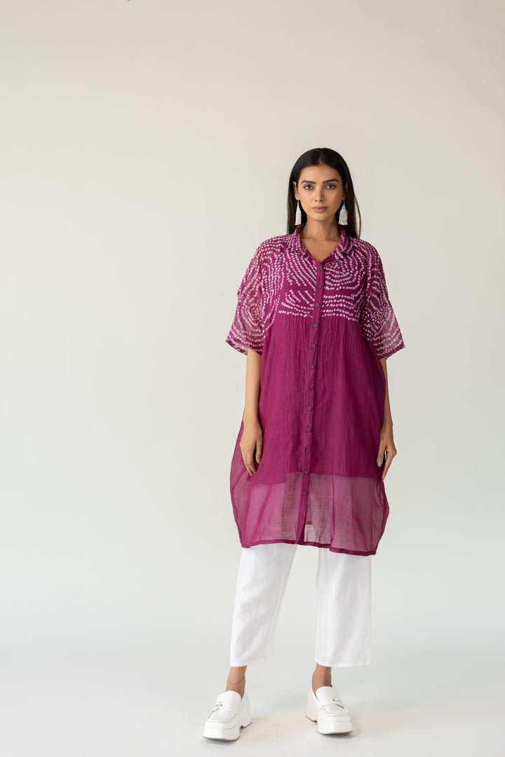 Berry Swirl Bandhani Tunic and Pants Set - CiceroniKurta Set, Everyday WearSilai Studio