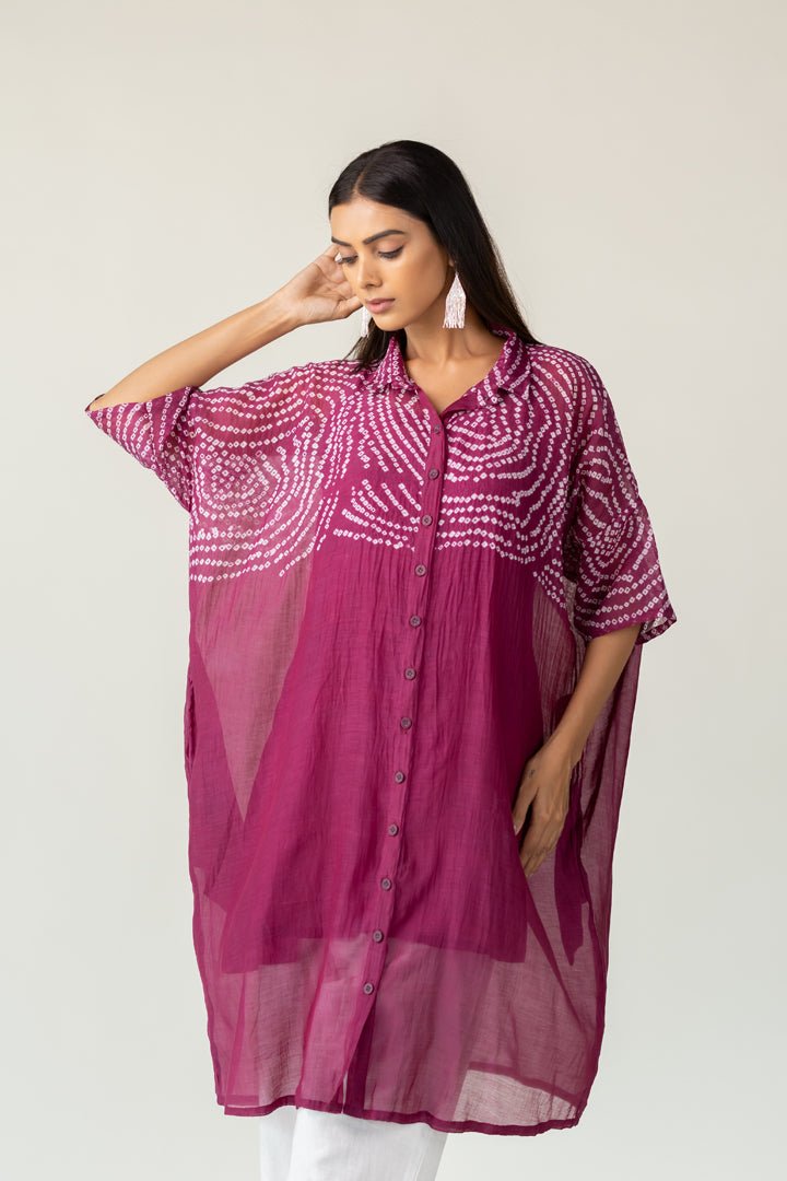 Berry Swirl Bandhani Tunic and Pants Set - CiceroniKurta Set, Everyday WearSilai Studio