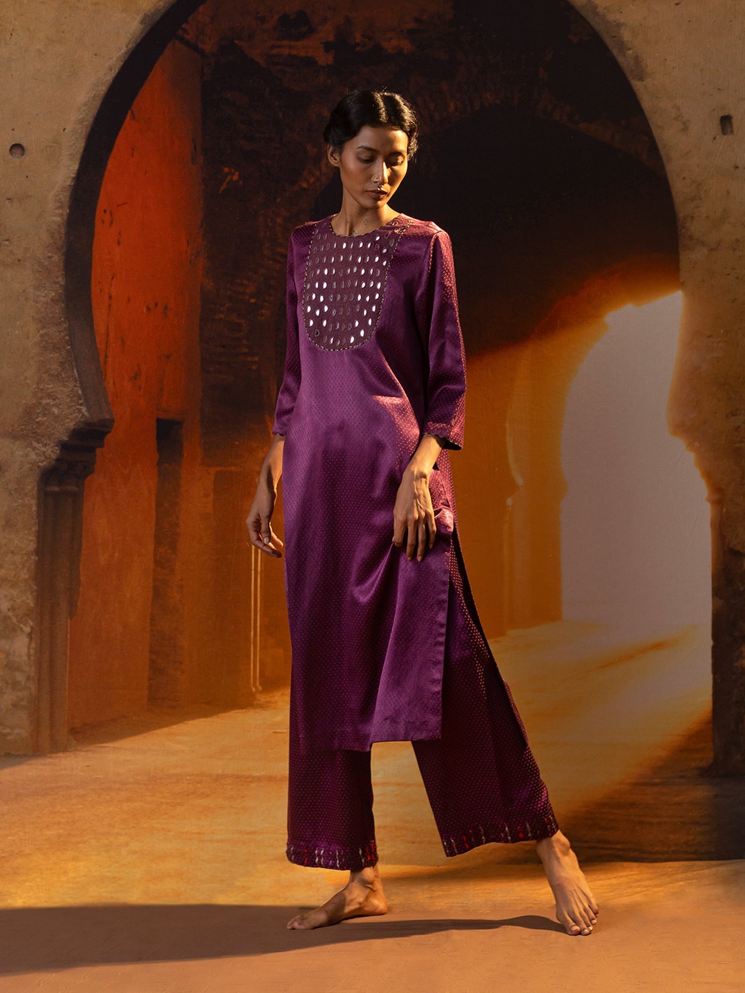 Bhil Purple Kurta - CiceroniKurtaShades of India