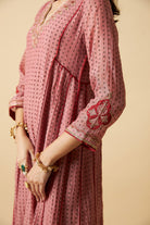 Bijli Begum Embroidered Kurta Set- Set of 3 - CiceroniKurta Set, Festive WearPants and Pajamas