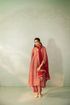 Bijli Begum Embroidered Kurta Set- Set of 3 - CiceroniKurta Set, Festive WearPants and Pajamas