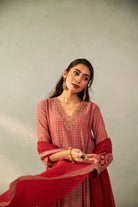 Bijli Begum Embroidered Kurta Set- Set of 3 - CiceroniKurta Set, Festive WearPants and Pajamas