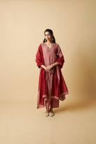 Bijli Begum Embroidered Kurta Set- Set of 3 - CiceroniKurta Set, Festive WearPants and Pajamas