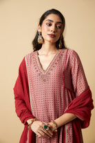 Bijli Begum Embroidered Kurta Set- Set of 3 - CiceroniKurta Set, Festive WearPants and Pajamas