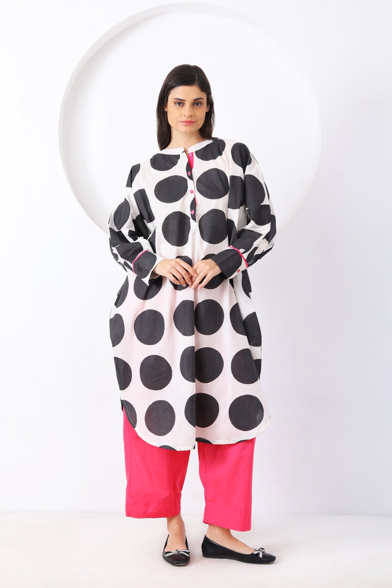 Bindi Co - ord Set - Black & Pink - CiceroniKurta Set, Everyday WearSheetal Joshi Verma