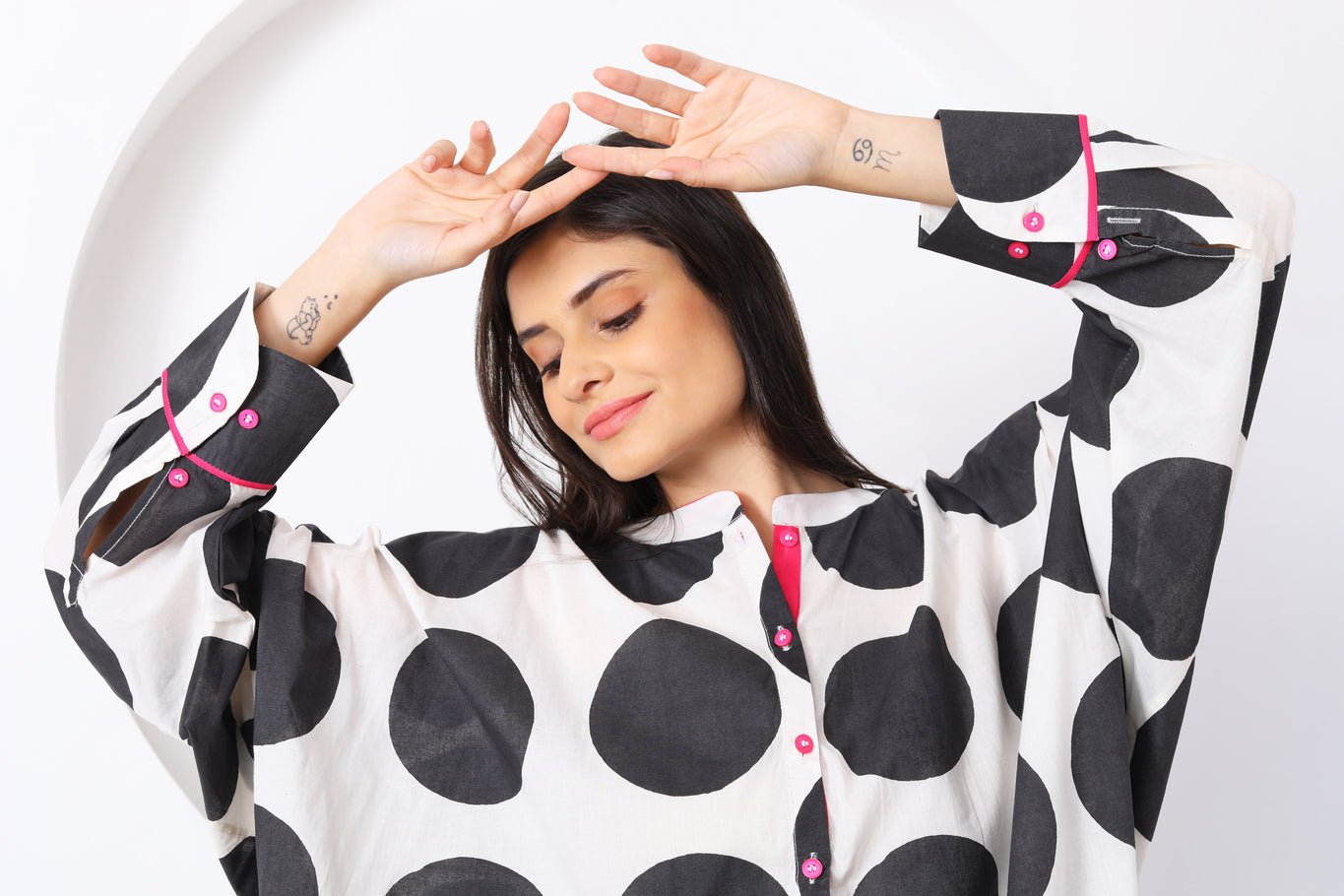 Bindi Co - ord Set - Black & Pink - CiceroniKurta Set, Everyday WearSheetal Joshi Verma