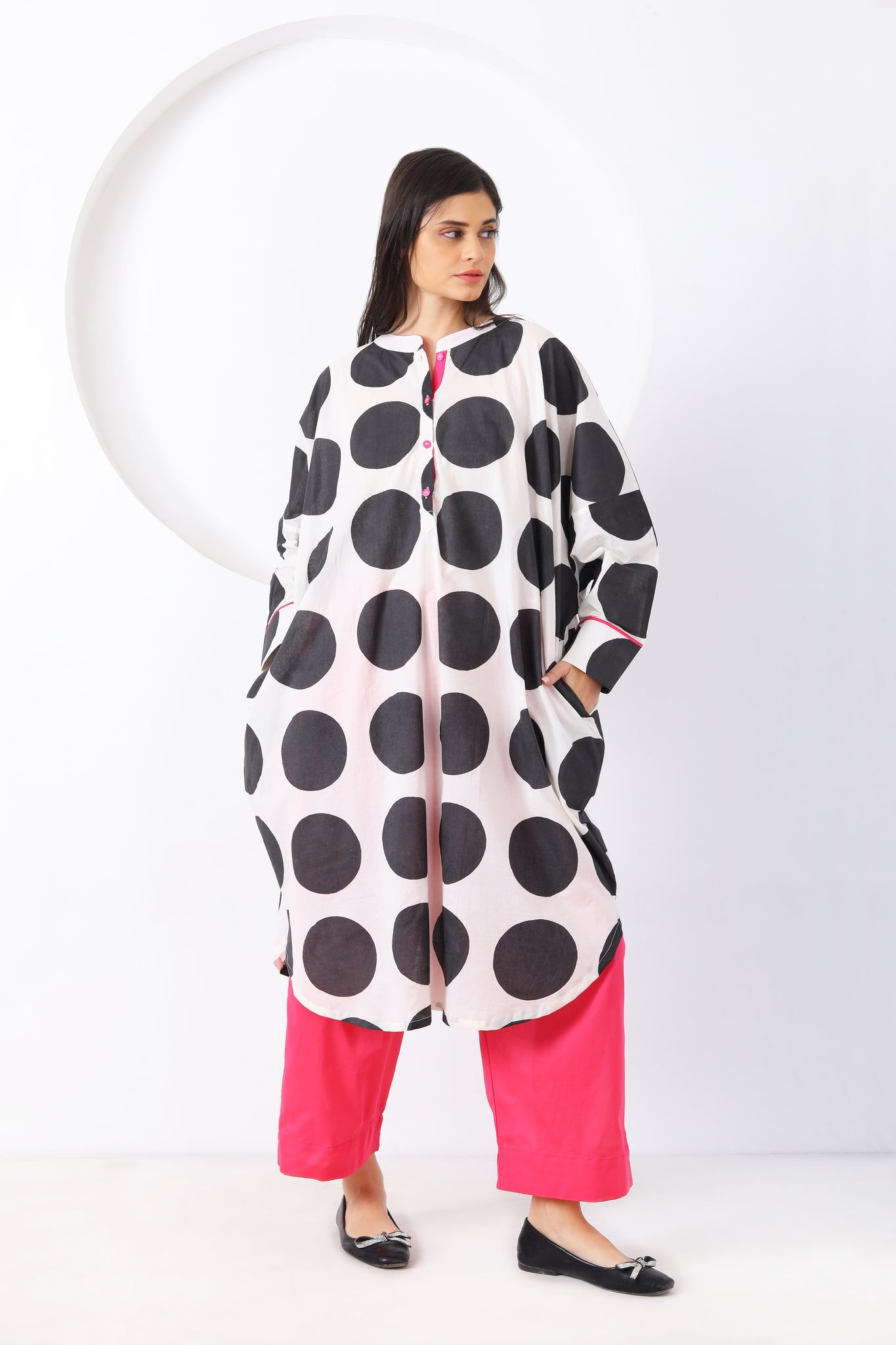 Bindi Co - ord Set - Black & Pink - CiceroniKurta Set, Everyday WearSheetal Joshi Verma