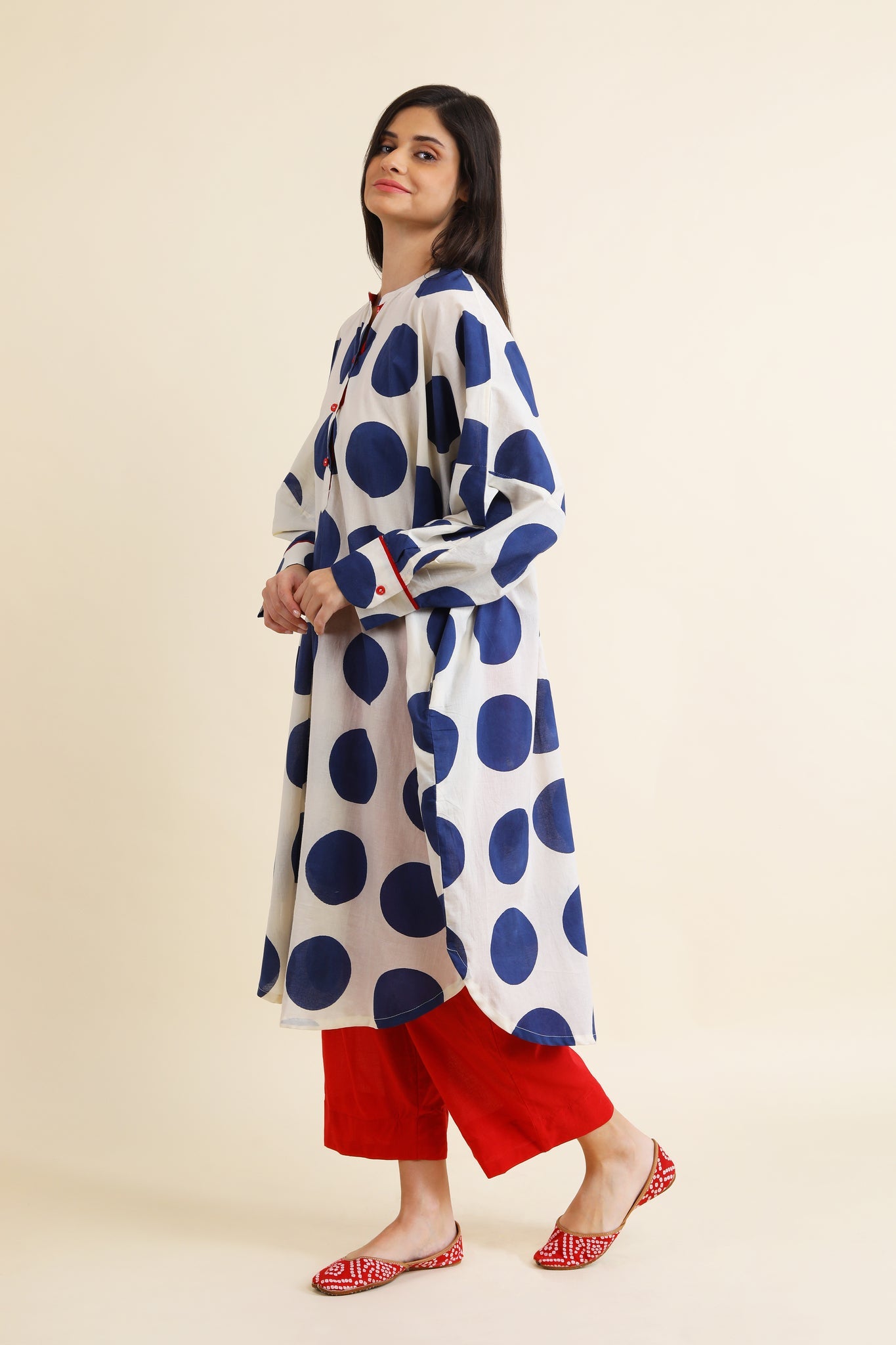 Bindi Co - ord Set - Indigo Blue & Red - CiceroniKurta Set, Everyday WearSheetal Joshi Verma