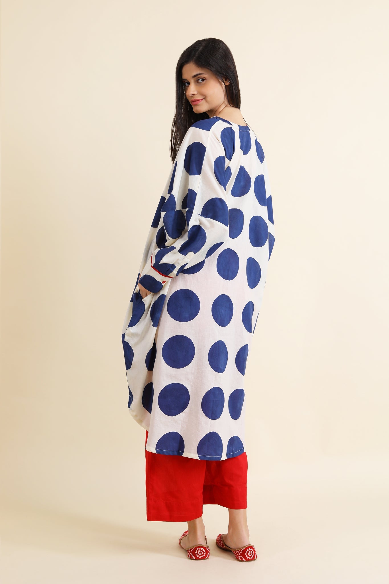 Bindi Co - ord Set - Indigo Blue & Red - CiceroniKurta Set, Everyday WearSheetal Joshi Verma