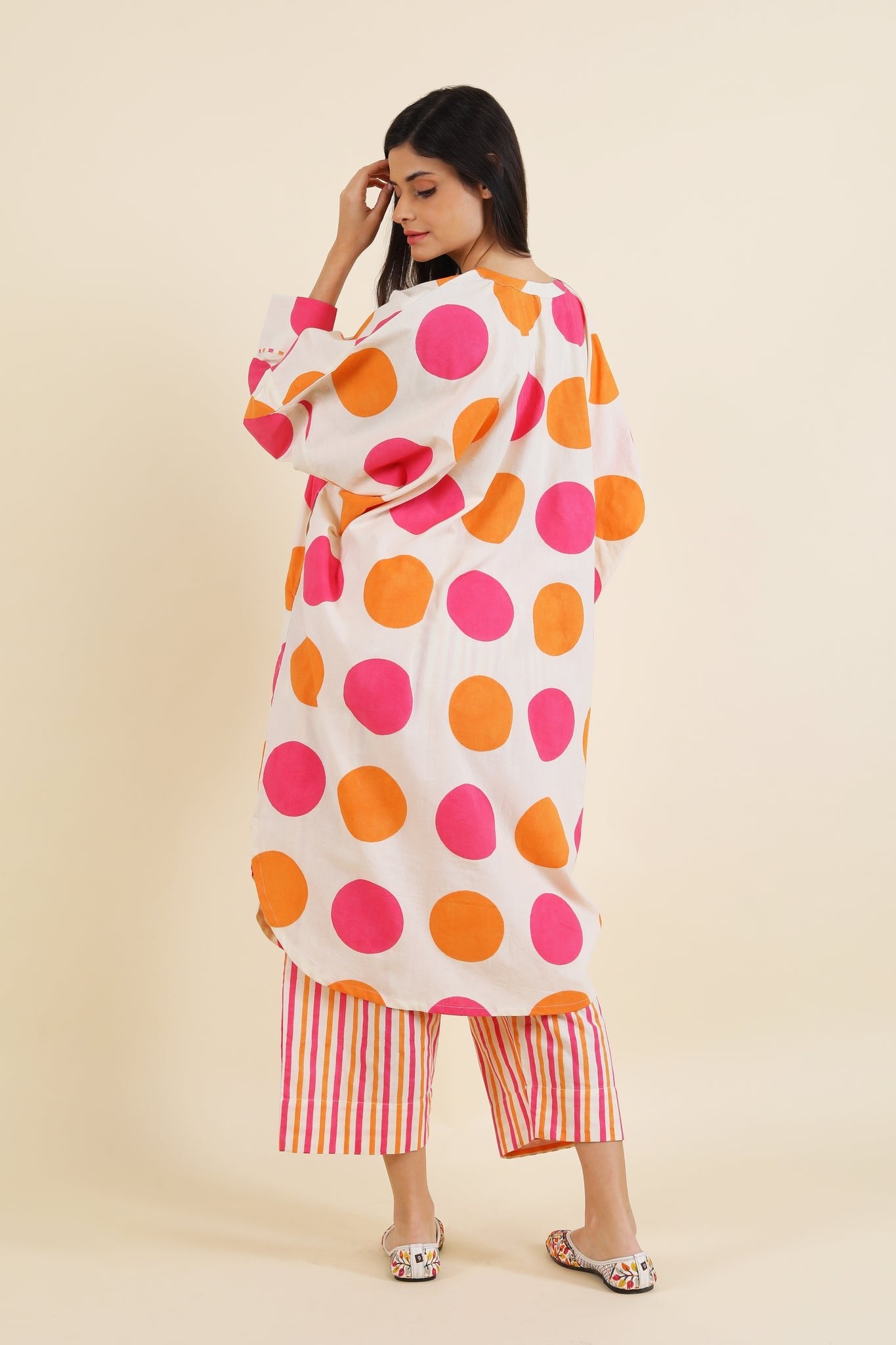 Bindi Co - ord Set - Orange & Pink - CiceroniKurta Set, Everyday WearSheetal Joshi Verma