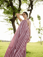 Birds of Paradise - Teracotta & Ecru Stripes - CiceroniDressesRAAS Life