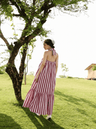 Birds of Paradise - Teracotta & Ecru Stripes - CiceroniDressesRAAS Life