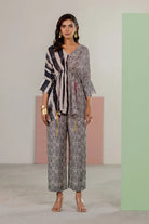 Black and Ivory Co-ord Set - CiceroniCo-ord SetTussah