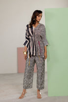 Black and Ivory Co-ord Set - CiceroniCo-ord SetTussah