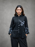 Black Eclipse Jamdani Cotton Shirt - CiceroniWomen ShirtsSutra Art of Clothing