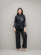 Black Eclipse Jamdani Cotton Shirt - CiceroniWomen ShirtsSutra Art of Clothing