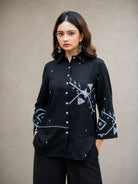 Black Eclipse Jamdani Cotton Shirt - CiceroniWomen ShirtsSutra Art of Clothing