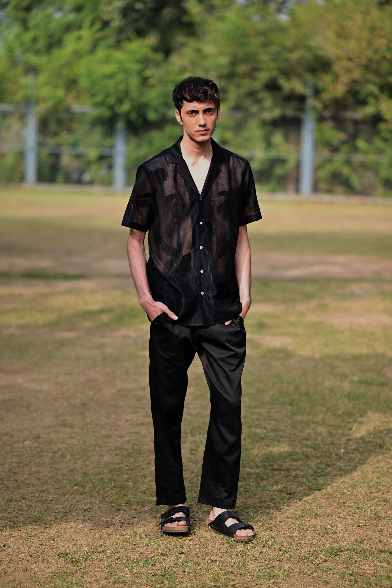 Black Embroidered Trousers - CiceroniPantsRAAS Life