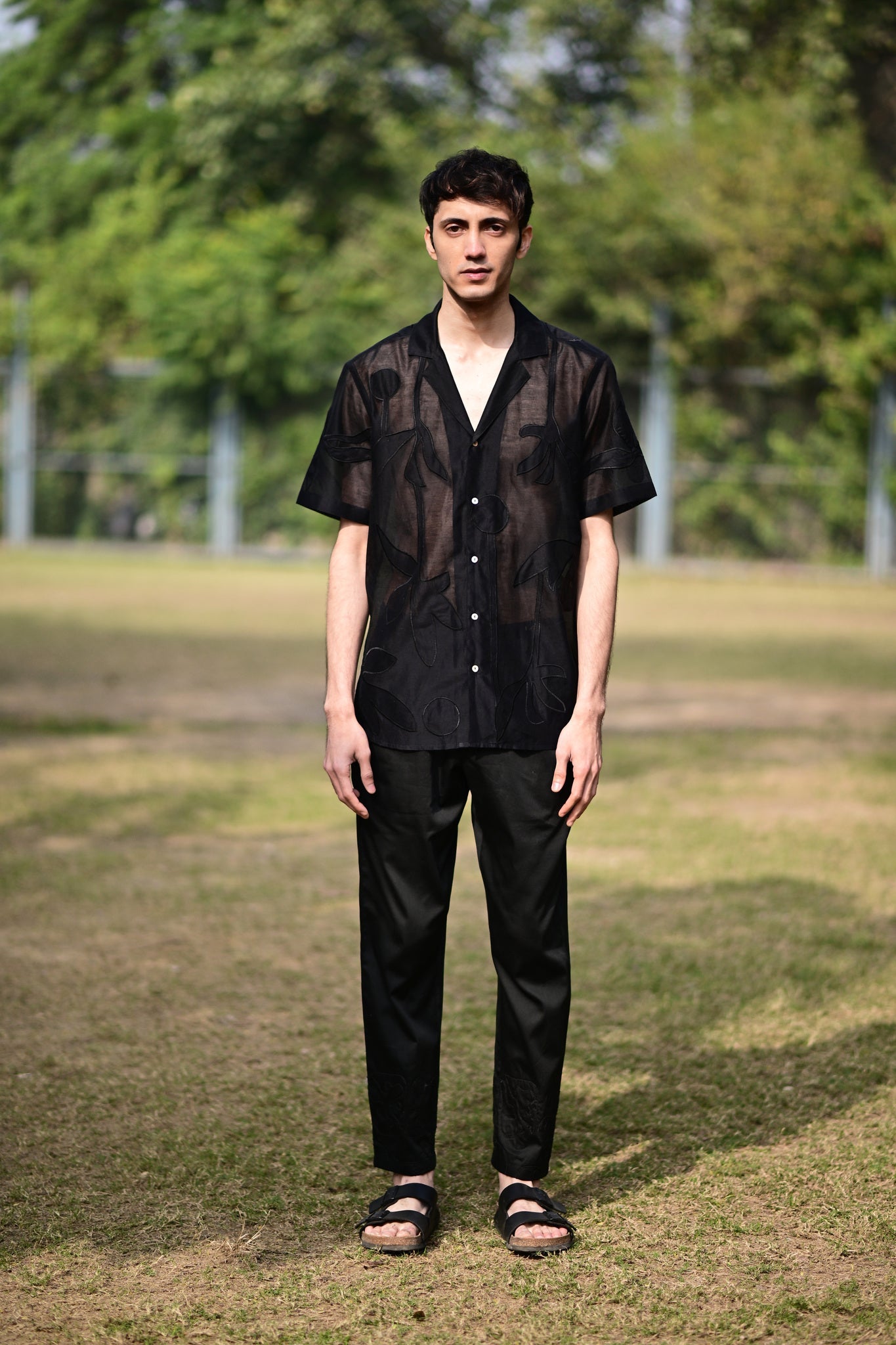 Black Embroidered Trousers - CiceroniPantsRAAS Life