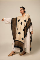 Black Hole Tussar Peace Silk 3 in 1 Cape - CiceroniCapeAeshaane