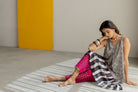 Black Ivory Printed Kurta Set - CiceroniKurta Set, Festive WearTussah