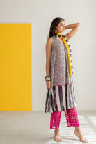 Black Ivory Printed Kurta Set - CiceroniKurta Set, Festive WearTussah