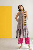 Black Ivory Printed Kurta Set - CiceroniKurta Set, Festive WearTussah