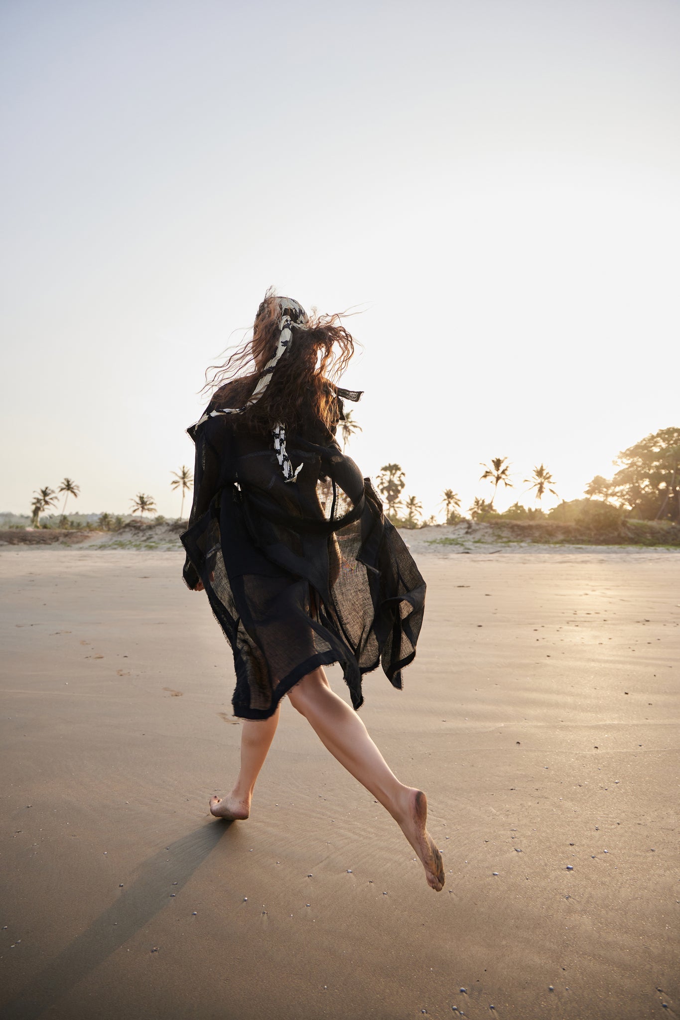 Black Linen Trench - CiceroniCapePriyanca Khanna