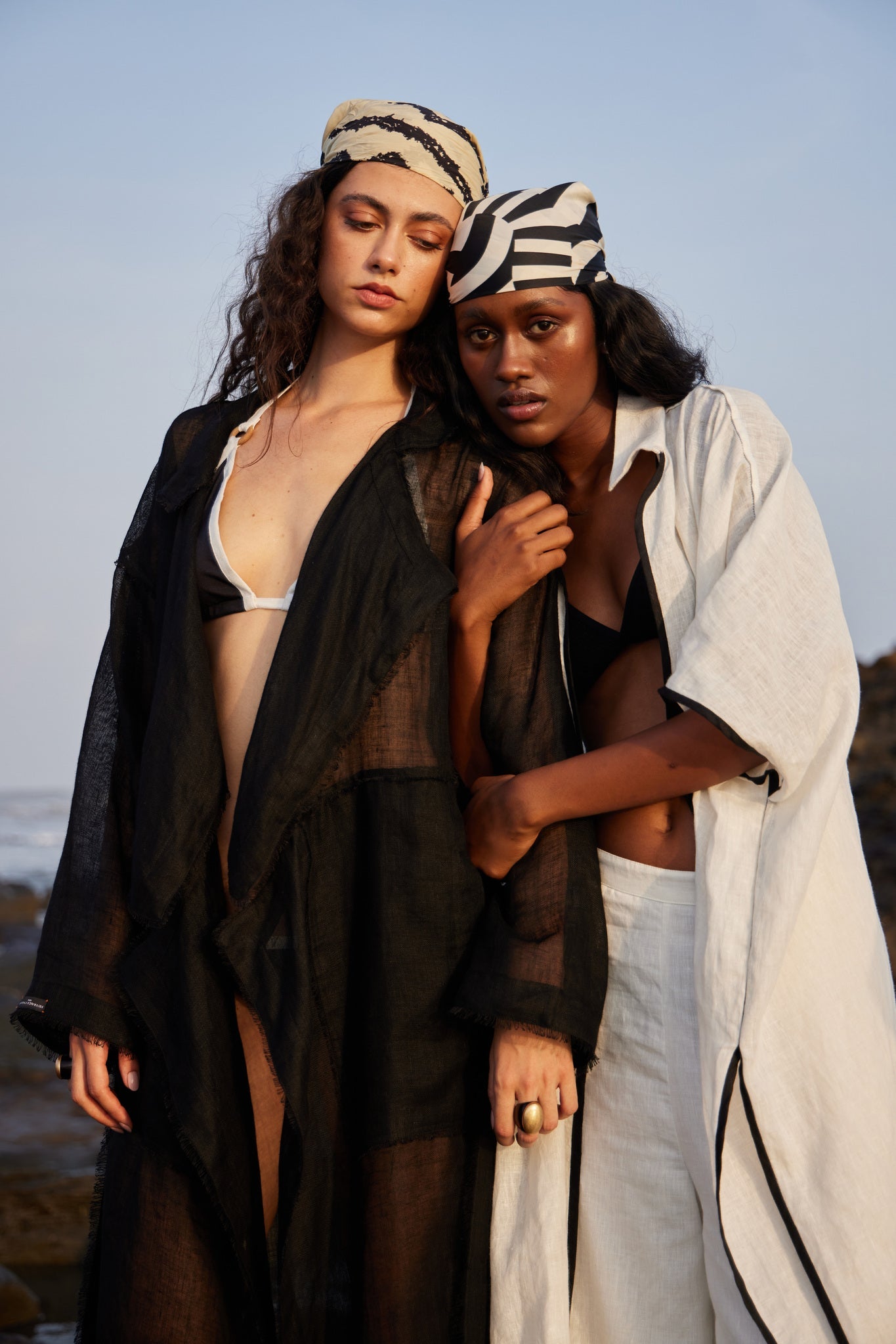 Black Linen Trench - CiceroniCapePriyanca Khanna