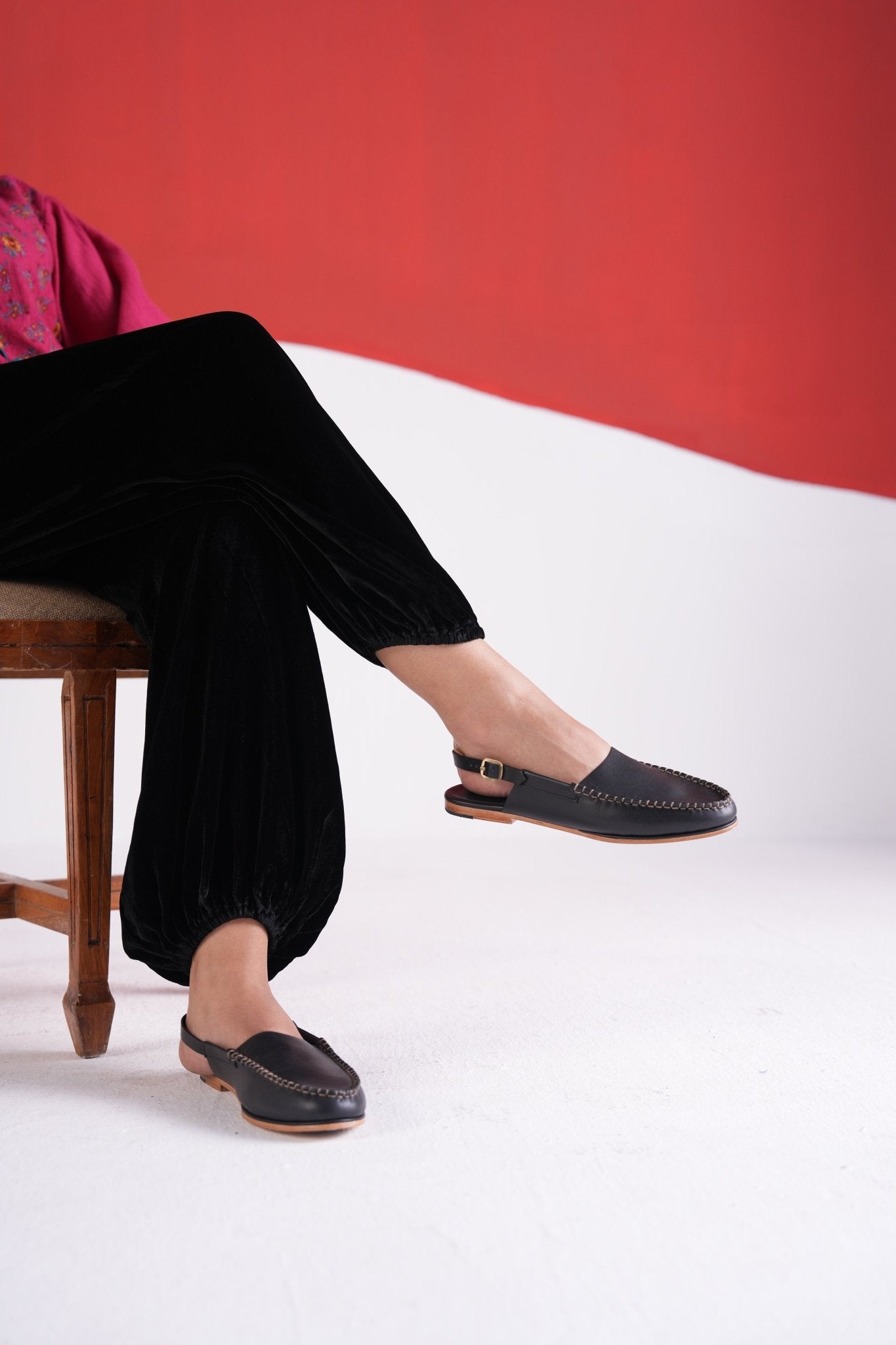 Black Mule Loafers - Women - CiceroniSandalsSlomotion