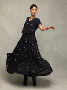 Black Polka Jamdani Skord - CiceroniSkirt SetSutra Art of Clothing
