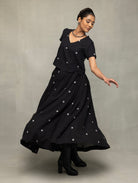 Black Polka Jamdani Skord - CiceroniSkirt SetSutra Art of Clothing
