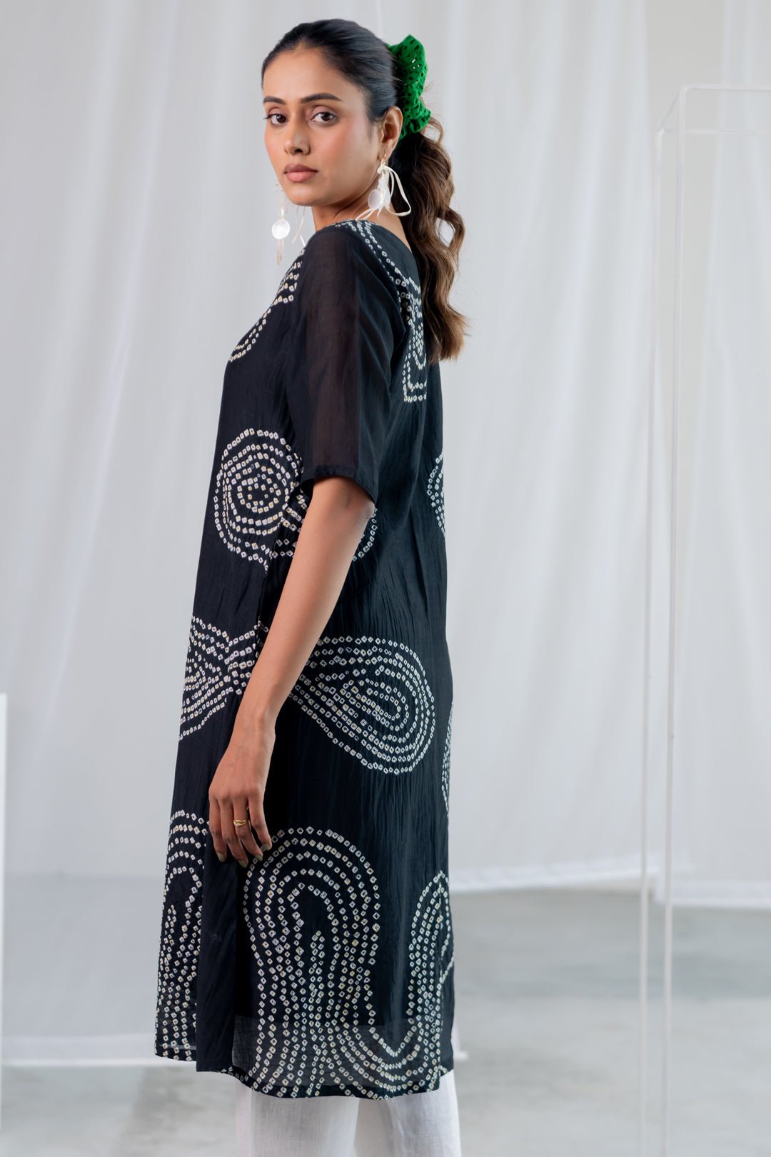 Black Sand Bandhani Kurta - CiceroniKurta Set, Everyday WearSilai Studio