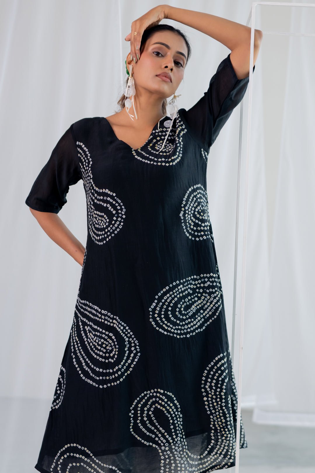 Black Sand Bandhani Kurta - CiceroniKurta Set, Everyday WearSilai Studio
