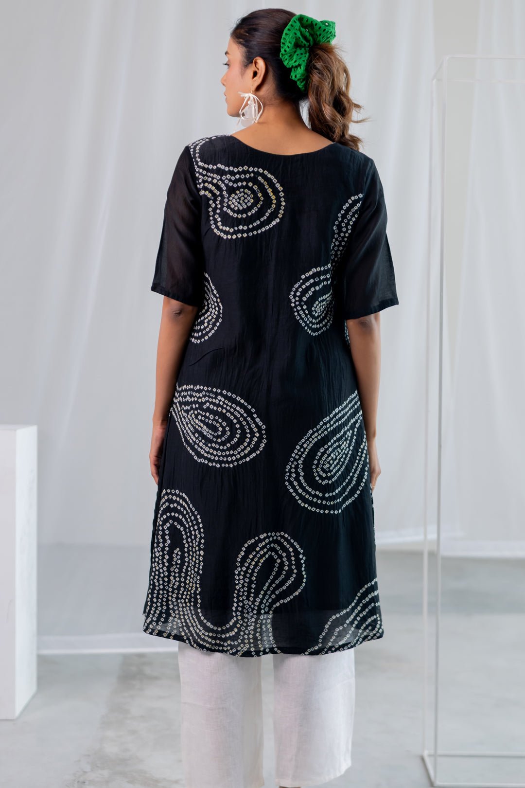 Black Sand Bandhani Kurta - CiceroniKurta Set, Everyday WearSilai Studio