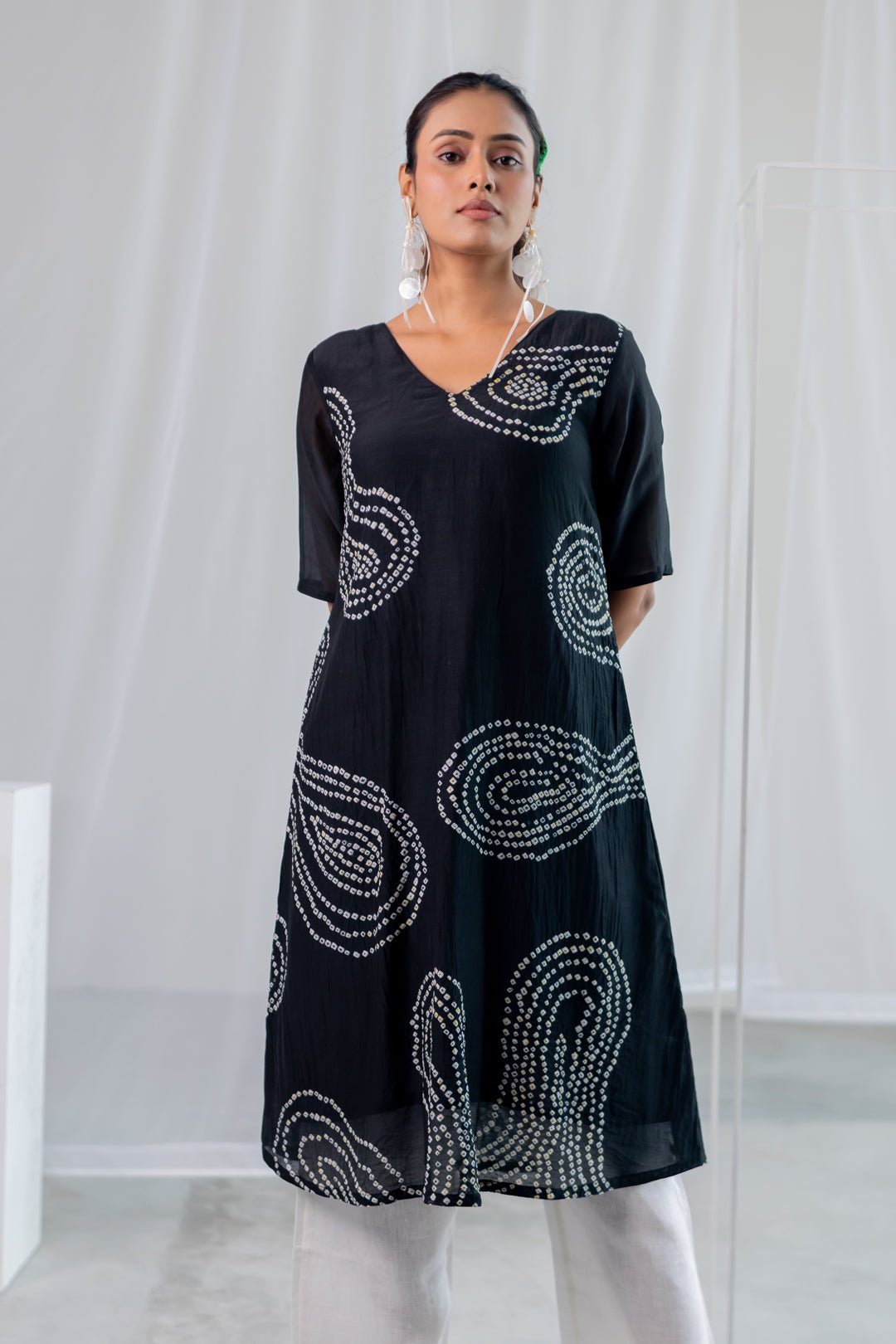 Black Sand Bandhani Kurta - CiceroniKurta Set, Everyday WearSilai Studio